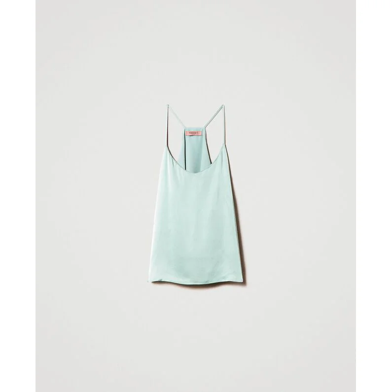Φωτογραφία προϊόντος: Twinset Μπλούζα Satin top with shoulder straps 231TP2433 Agave Green