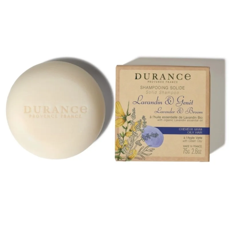 Φωτογραφία προϊόντος: DURANCE Essentiels Solid Shampoo Στερεό σαμπουάν με λεβάντα και γκόρσα για λιπαρά μαλλιά 75gr