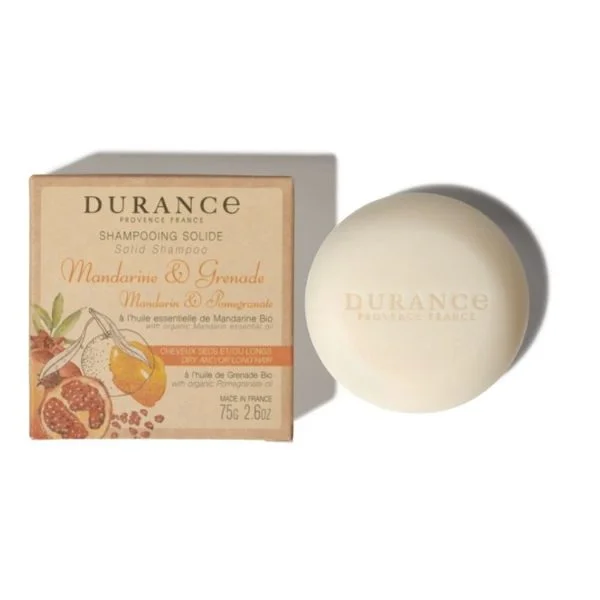 Φωτογραφία προϊόντος: DURANCE Essentiels Solid Shampoo Στερεό σαμπουάν με Μανταρίνι + Ρόδι για ξηρά, εύθραυστα ή ταλαιπωρημένα μαλλιά 75gr