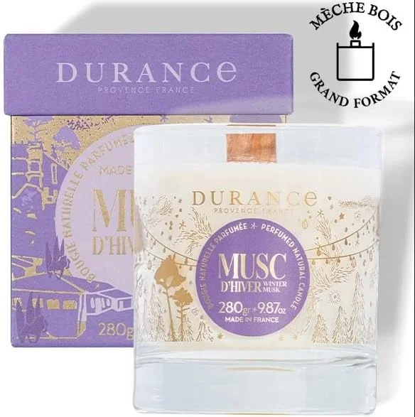 Φωτογραφία προϊόντος: Durance Candle Winder Musk Χριστουγεννιάτικο φυτικό κερί με άρωμα μόσχου και ξύλινο φυτίλι 280 gr.