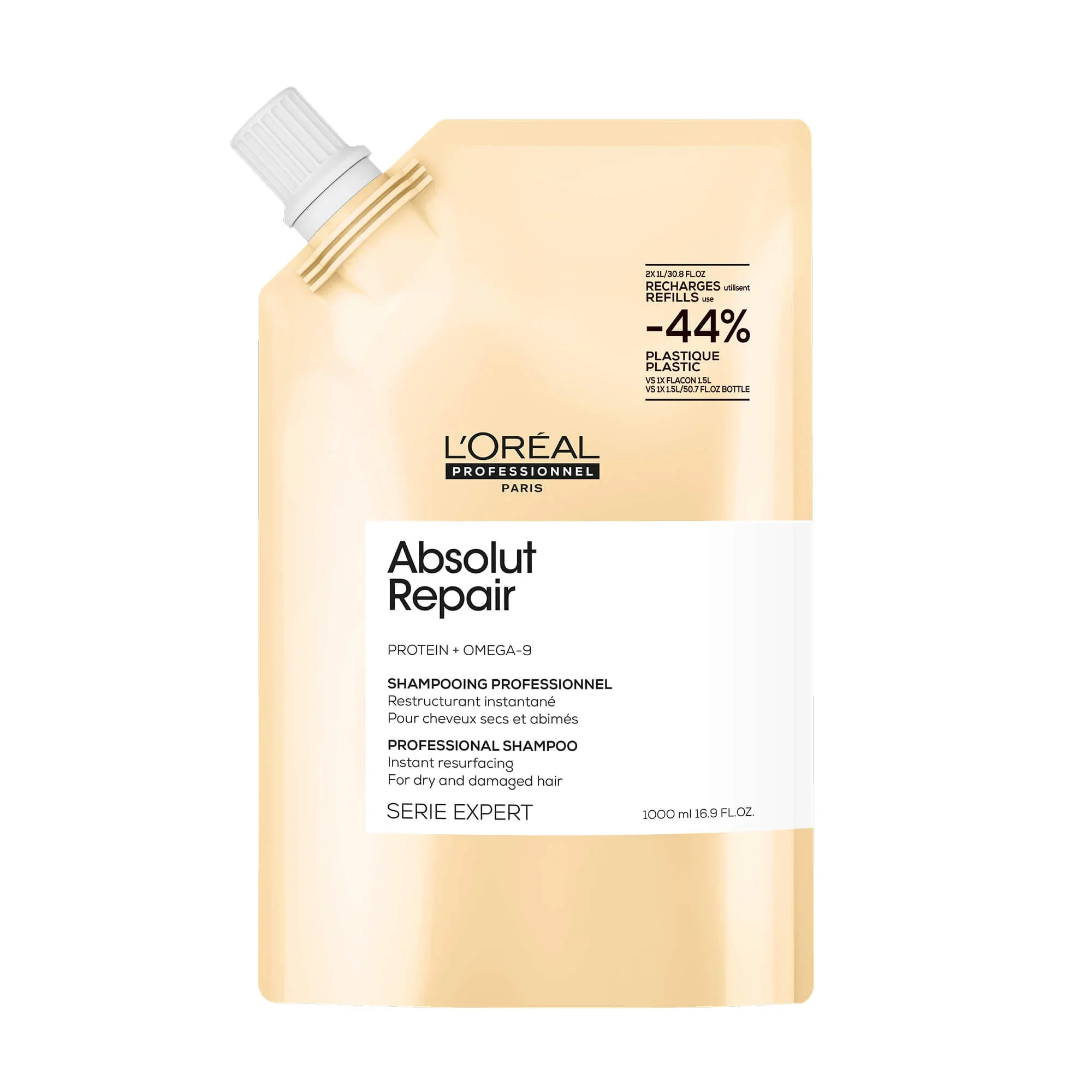 Φωτογραφία προϊόντος: L Oréal Professionnel Absolut Repair Refill Σαμπουάν Αναδόμησης/Θρέψης για Ταλαιπωρημένα Μαλλιά 1000ml