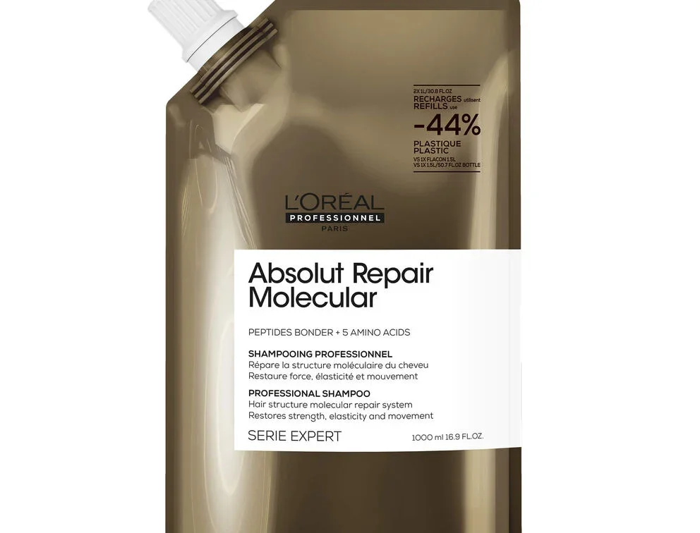 Φωτογραφία προϊόντος: L Oréal Professionnel Absolut Repair Molecular Refill Σαμπουάν Αναδόμησης/Θρέψης για Ταλαιπωρημένα Μαλλιά 1000ml