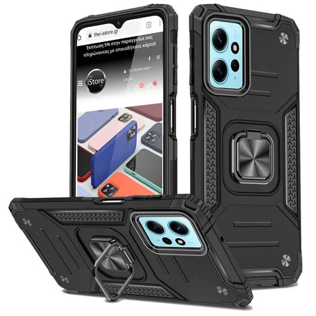 Φωτογραφία προϊόντος: Θήκη Armor Ringstand Black Xiaomi Redmi Note 12 4G