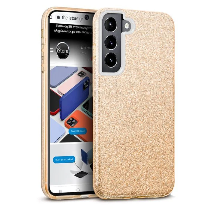 Φωτογραφία προϊόντος: Hybrid Strass Gold Case Samsung Galaxy S22 Plus