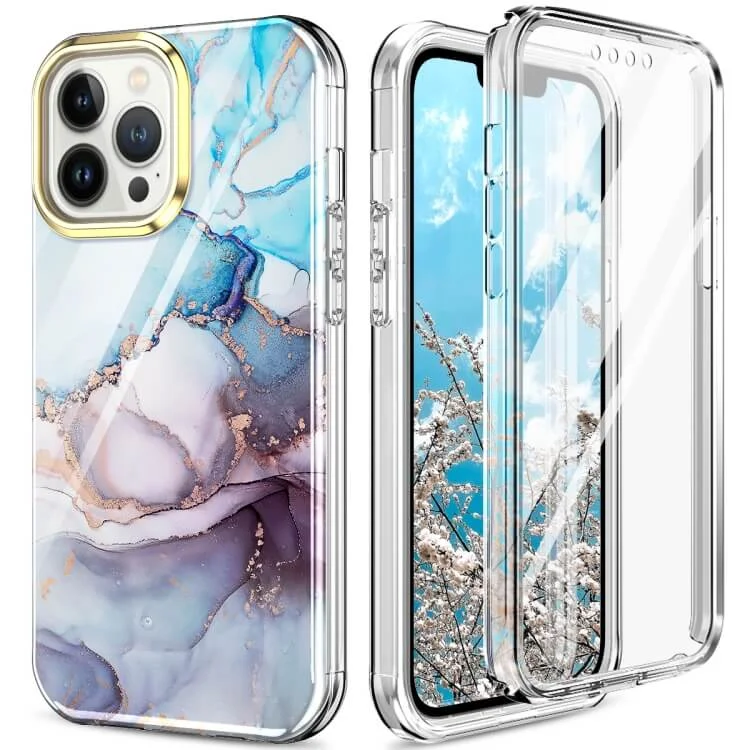 Φωτογραφία προϊόντος: iPhone 13 Pro Max Full Body 360 Case Marble Aquamarine