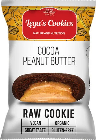 Φωτογραφία προϊόντος: Leya's Cookies Cocoa Peanutbutter Raw Cookie ωμό βιολογικό μπισκότο με κακάο και φυστικοβούτυρο 25 g