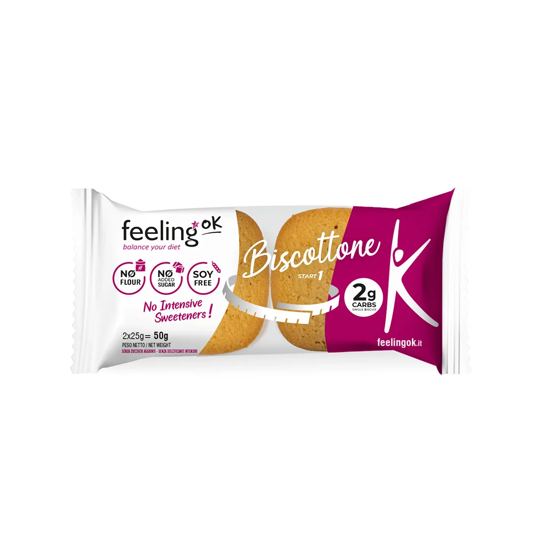 Φωτογραφία προϊόντος: Μπισκότα με βανίλια & λεμόνι Biscottone LowCarb FeelingOk (2x25g)