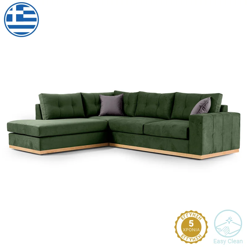 Φωτογραφία προϊόντος: Γωνιακός καναπές δεξιά γωνία Boston pakoworld ύφασμα κυπαρισσί-ανθρακί 280x225x90εκ