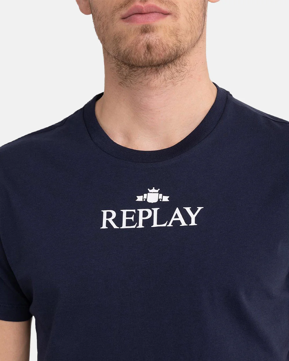 Φωτογραφία προϊόντος: REPLAY CREWNECK T-SHIRT WITH PRINT #000080