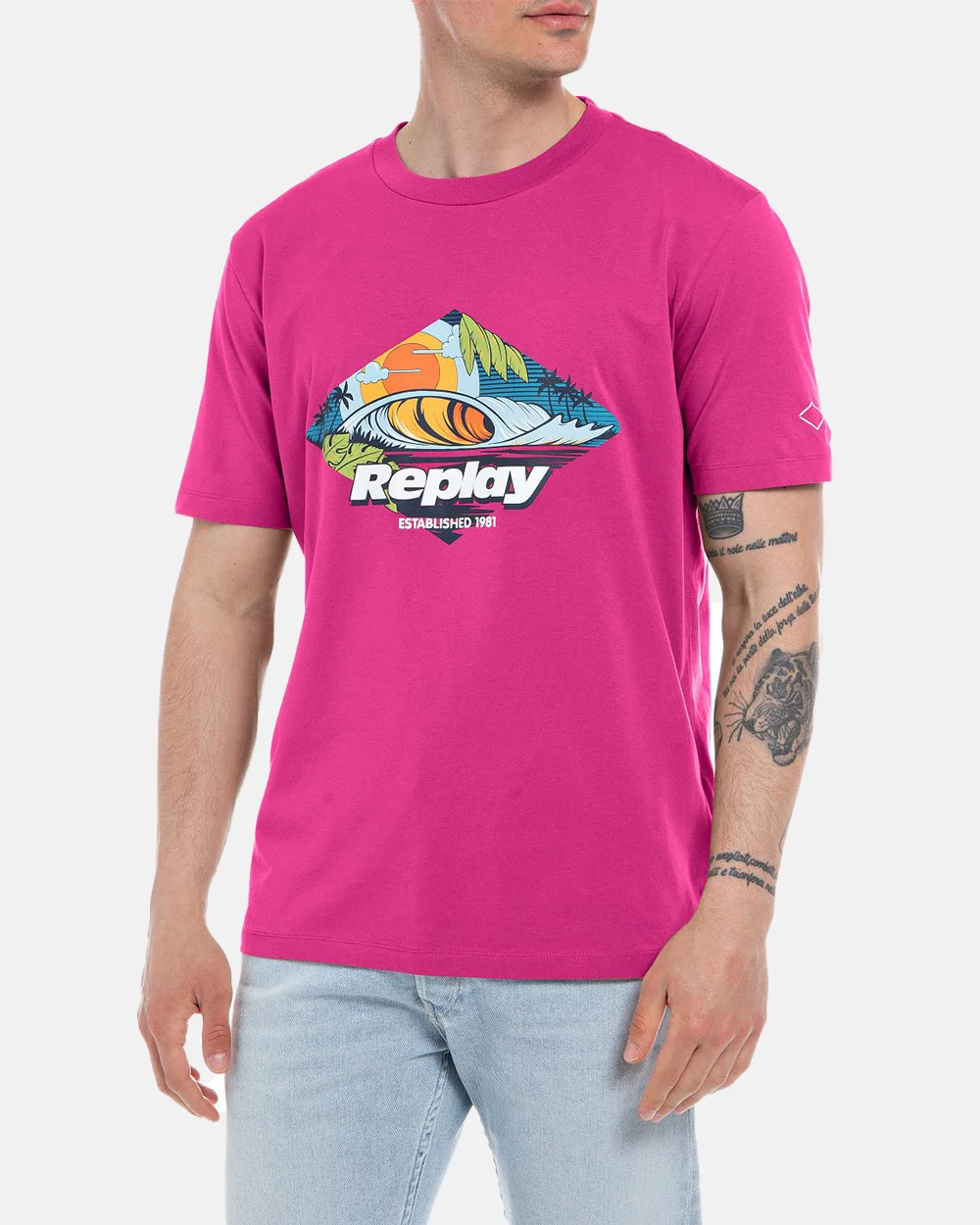Φωτογραφία προϊόντος: REPLAY CREWNECK T-SHIRT WITH PRINT #f56fa1