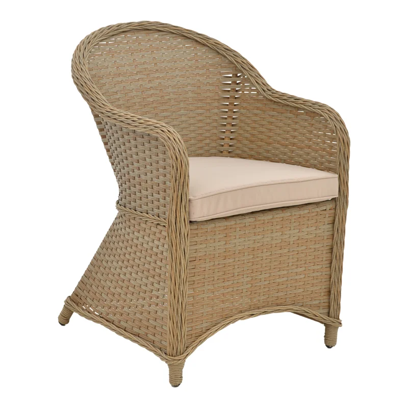 Φωτογραφία προϊόντος: Πολυθρόνα κήπου Hadrian pakoworld rattan καφέ- textilene μπεζ 57x70x85εκ