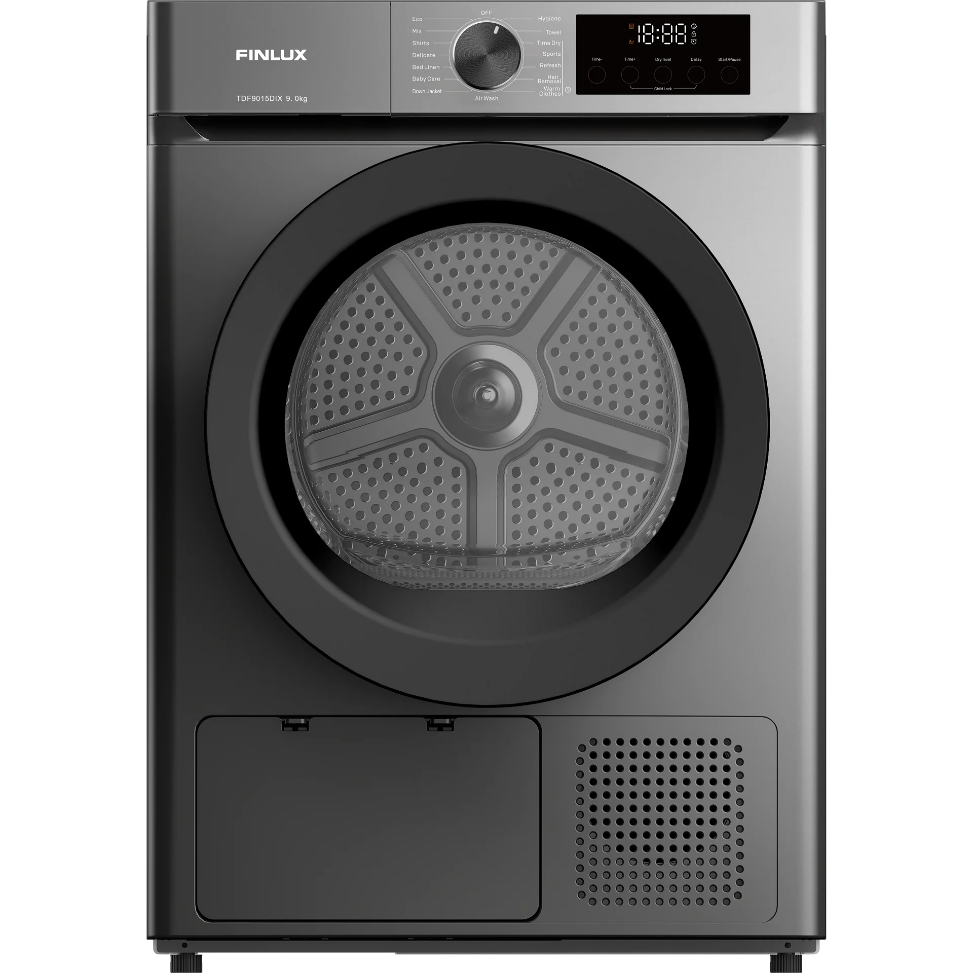 Φωτογραφία προϊόντος: OEM Finlux TDF9015DIX Στεγνωτήριο Ρούχων 9kg, με Αντλία θερμότητας, Ε, Inox