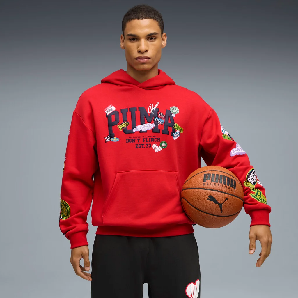 Φωτογραφία προϊόντος: PUMA HOOPERHOTLINE HOODED PRINTS - ΚΟΚΚΙΝΟ