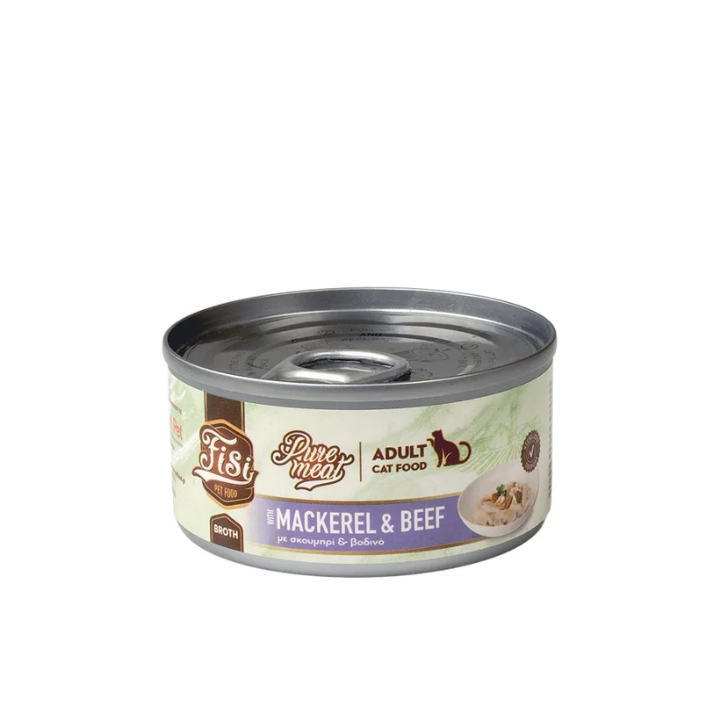 Φωτογραφία προϊόντος: Fisi Pure Meat Cat Adult Σκουμπρί + Βοδινό 80gr