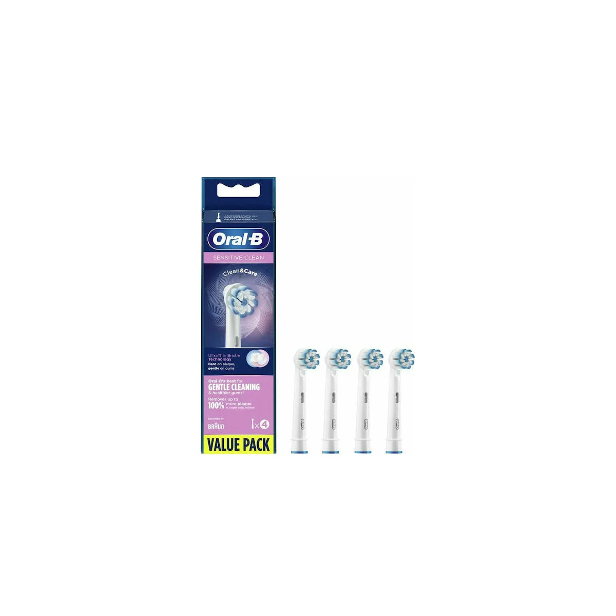 Φωτογραφία προϊόντος: Medipharmacy Oral-B Sensitive Clean Ανταλλακτικές Κεφαλές για Ηλεκτρική Οδοντόβουρτσα 4 τμχ