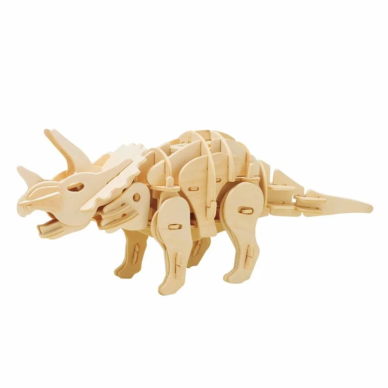 Φωτογραφία προϊόντος: ROBOTIME MINI TRICERATOPS D430 Ξύλινο Μηχανικό Puzzle με Αισθητήρα Ήχου