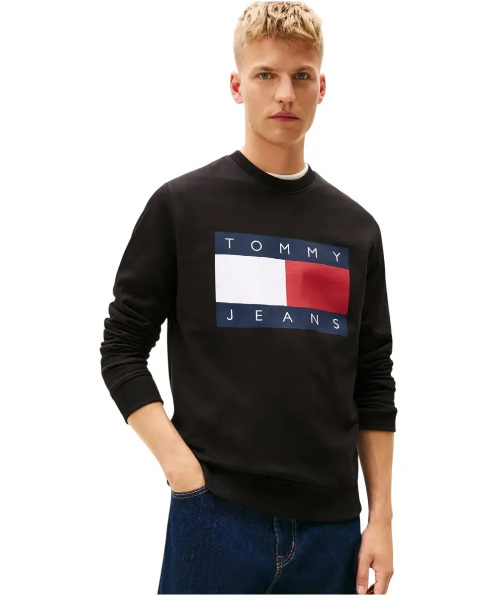 Φωτογραφία προϊόντος: Tommy Hilfiger - Ανδρικό Φούτερ Big Flag Regular Fit DM0DM22643-BDS Μαύρο