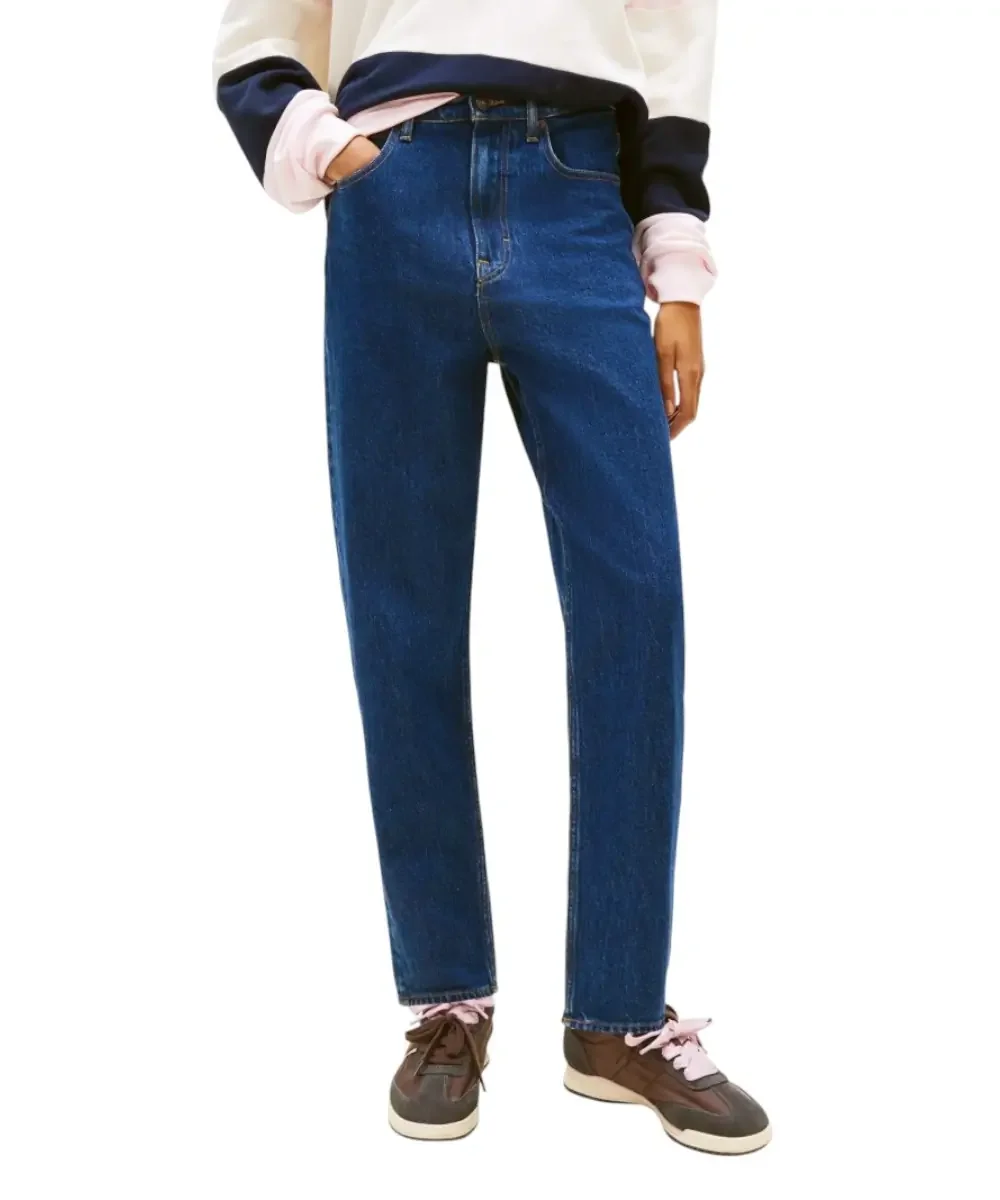 Φωτογραφία προϊόντος: Tommy Hilfiger - Γυναικείο Ψηλόμεσο Παντελόνι Τζιν Uh Tpr Mom Fit DW0DW22446-1BK Μπλε