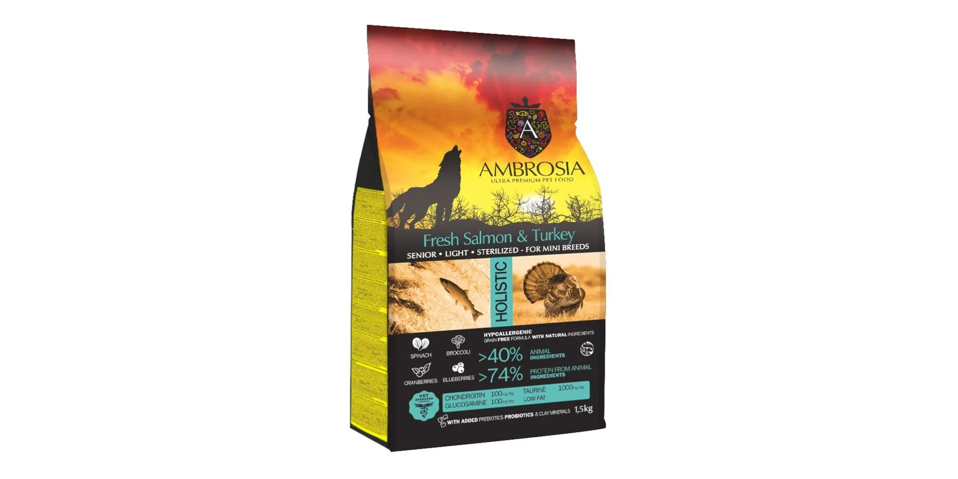 Φωτογραφία προϊόντος: Ambrosia Senior Mini Light Sterilized Fresh Salmon + Turkey 1.5kg