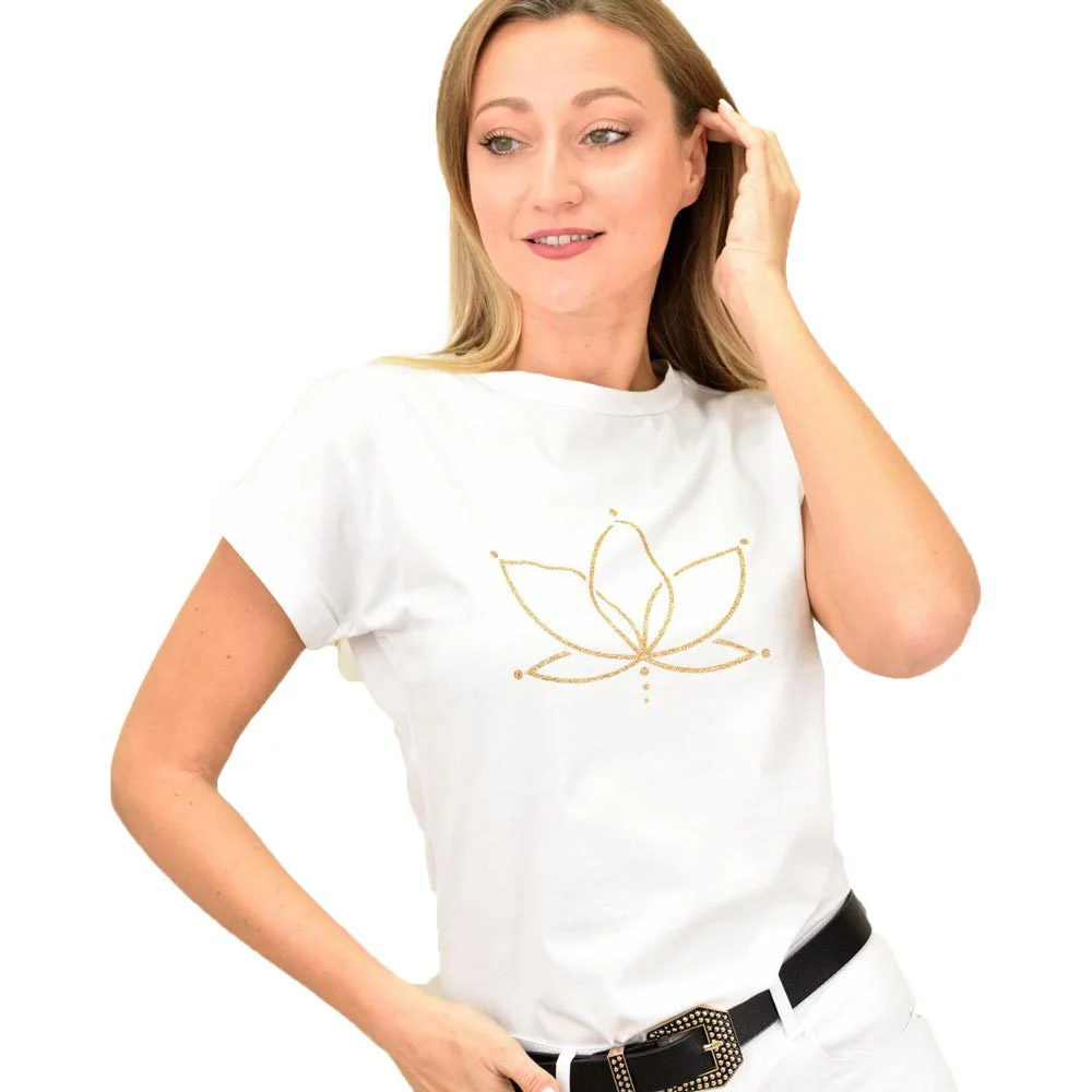 Φωτογραφία προϊόντος: First Woman T-shirt με τύπωμα νούφαρο / Λευκό