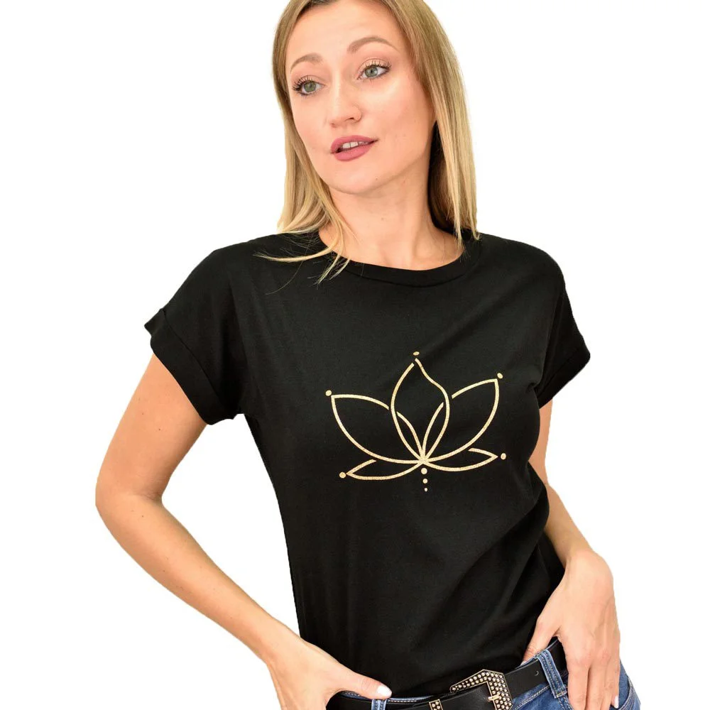 Φωτογραφία προϊόντος: First Woman T-shirt με τύπωμα νούφαρο / Μαύρο