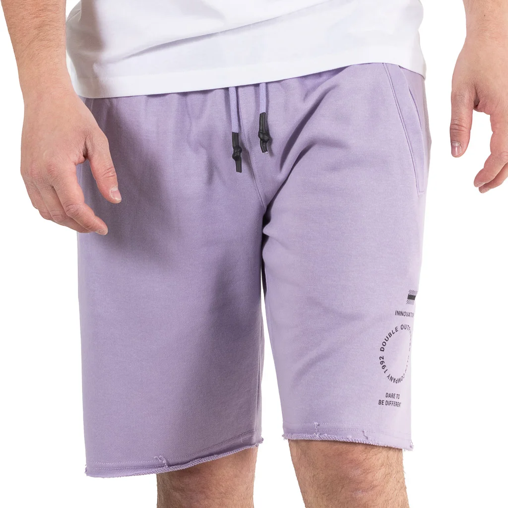 Φωτογραφία προϊόντος: Ανδρικό Βερμούδα French Terry Fabric DOUBLE MS-26 ανοιχτό Μωβ