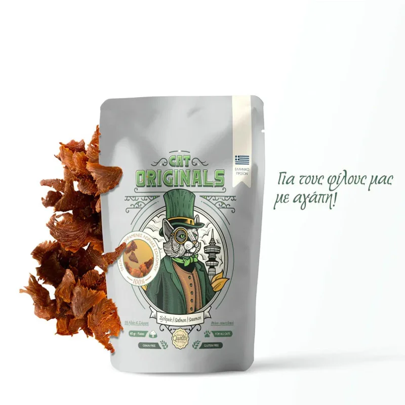 Φωτογραφία προϊόντος: The Originals Grain Free 60gr Αποξηραμένες Μπουκιές για Ενήλικες Γάτες και Γατάκια με Σολομό
