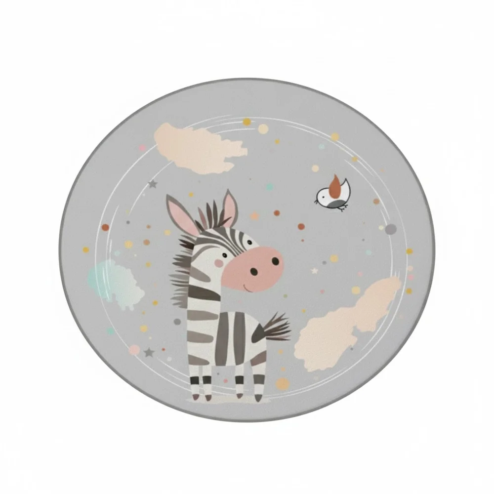 Φωτογραφία προϊόντος: Giggles & Co. Giggles & Co. Στρογγυλό Παιδικό Χαλί Ζέβρα “Zebra Funk” – Μαλακό 3εκ. (Ø120 εκ.)