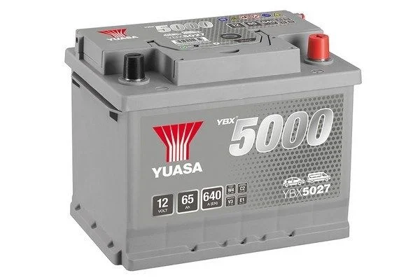 Φωτογραφία προϊόντος: YUASA YBX5027 – Μπαταρία Αυτοκινήτου 12V 65Ah 640A (SMF Silver High Performance) 243×175×190 mm