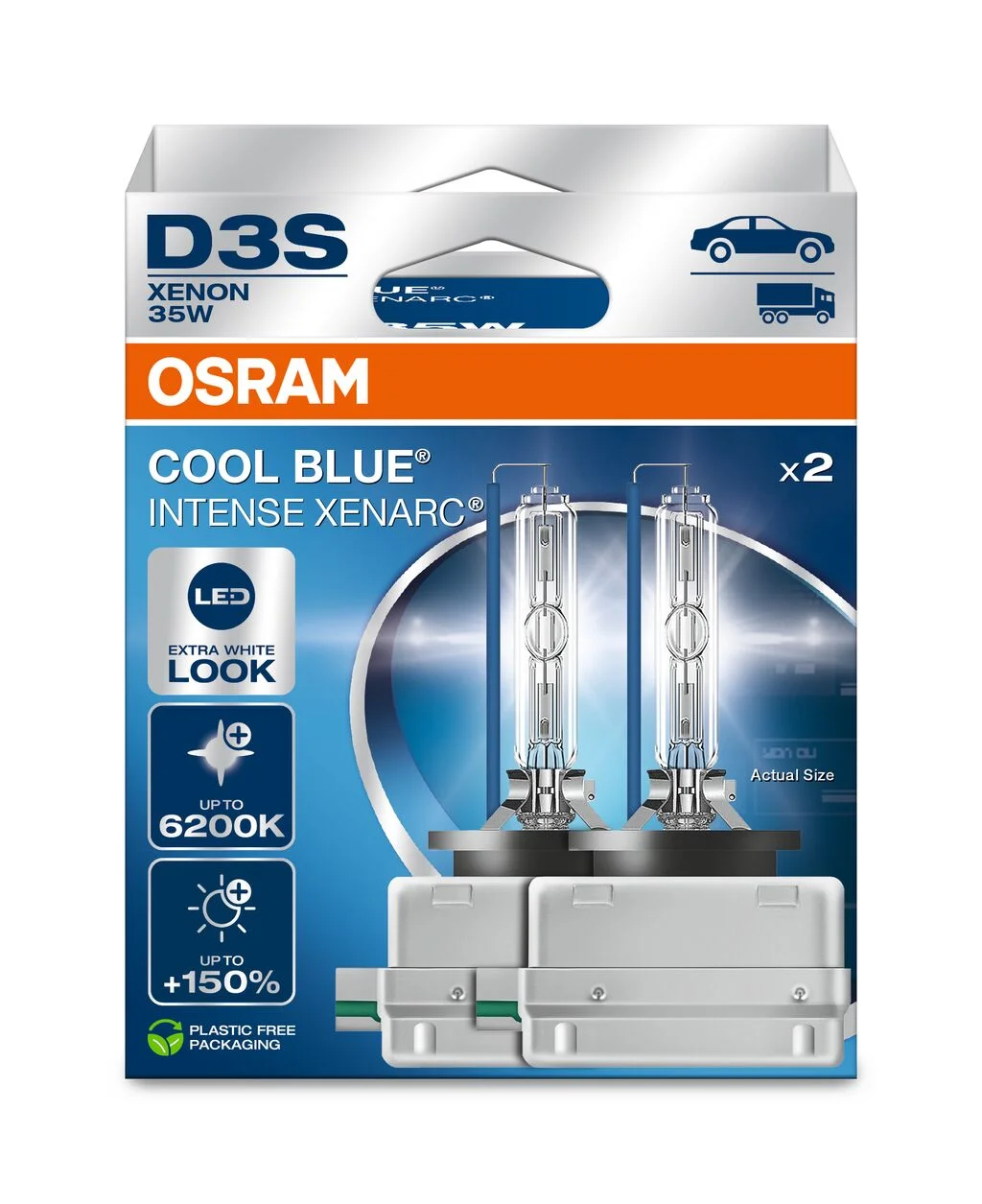 Φωτογραφία προϊόντος: Λάμπες Xenon OSRAM D3S 35W PK32d-5 XENARC COOL BLUE INTENSE NextGen 6200K +150% (Σετ 2τμχ) 12V/24V