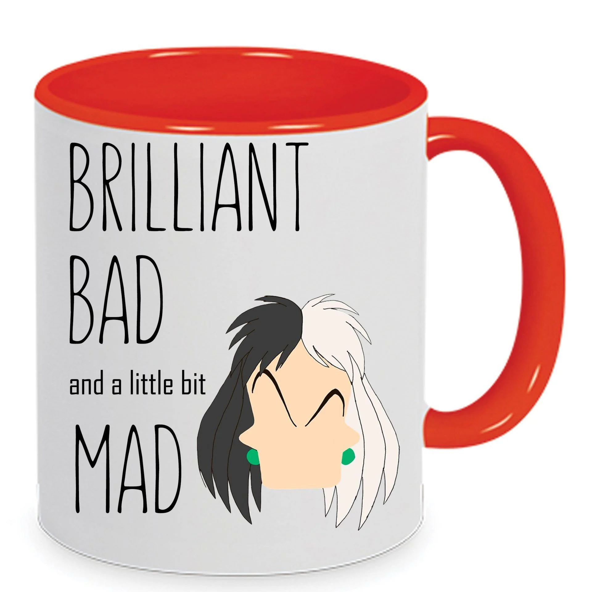 Φωτογραφία προϊόντος: Cruella de vil mug κρουέλα ντε βιλ no7 κούπα κεραμική 330ml λευκή κόκκινη