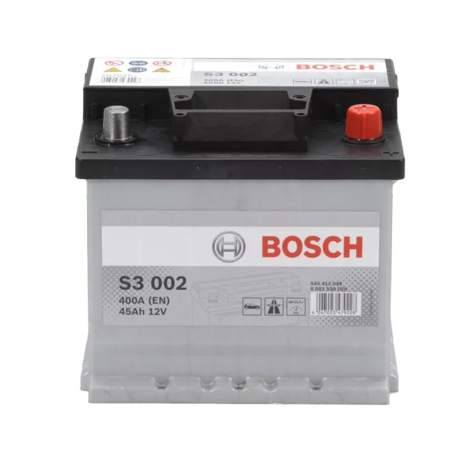 Φωτογραφία προϊόντος: Bosch S3002 – Μπαταρία Αυτοκινήτου 12V 45Ah 400A (EN) – 207×175×190 mm Δ+