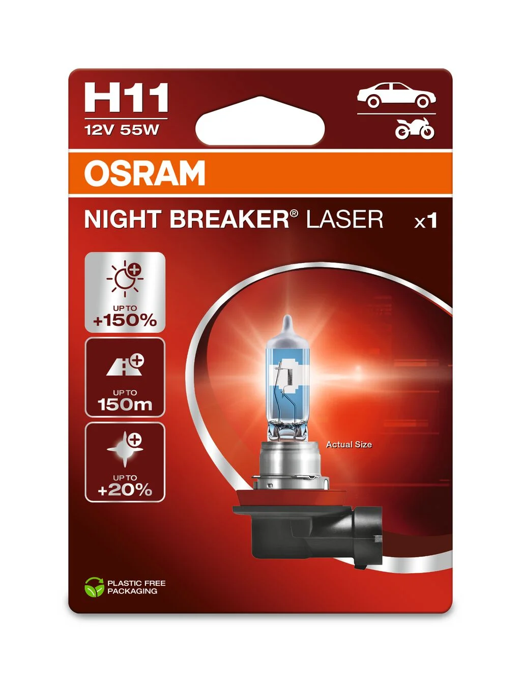Φωτογραφία προϊόντος: Λάμπα H11 12V 55W OSRAM NIGHT BREAKER® LASER +150% – PGJ19-2 – 1 Τεμάχιο
