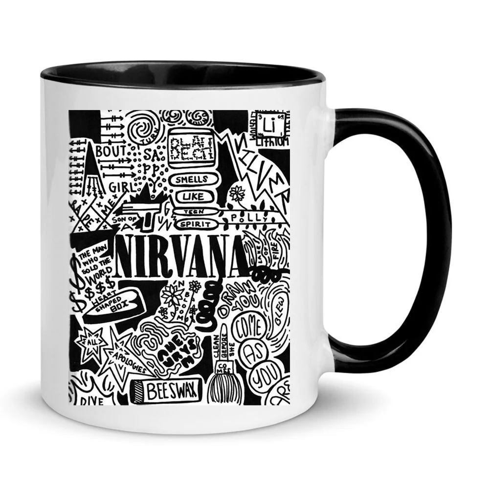 Φωτογραφία προϊόντος: Nirvana mug νιρβάνα κούπα no3 κεραμική 330ml λευκή μαύρη