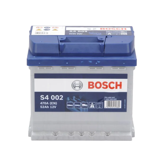 Φωτογραφία προϊόντος: Bosch S4002 – Μπαταρία Αυτοκινήτου 12V 52Ah 470A (EN) – 207×175×190 mm Δ+