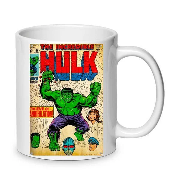 Φωτογραφία προϊόντος: Κούπα Κεραμική Hulk the green man Avengers 330ml Mug No6 λευκή