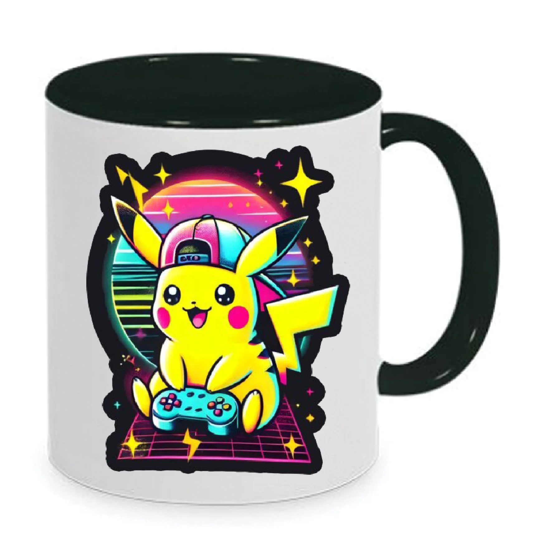 Φωτογραφία προϊόντος: Pokemon Pikachu gaming κούπα πόκεμον no4 κεραμική λευκή μαύρη 330ml