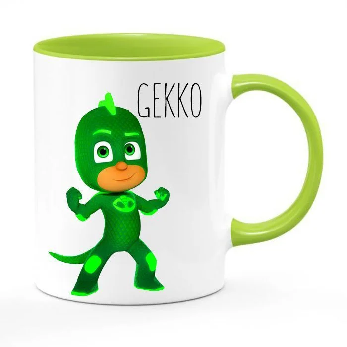 Φωτογραφία προϊόντος: Κούπα Pj masks Gekko mug Πιτζαμοήρωες Κούπα no5 330ml κεραμική λευκή πράσινη