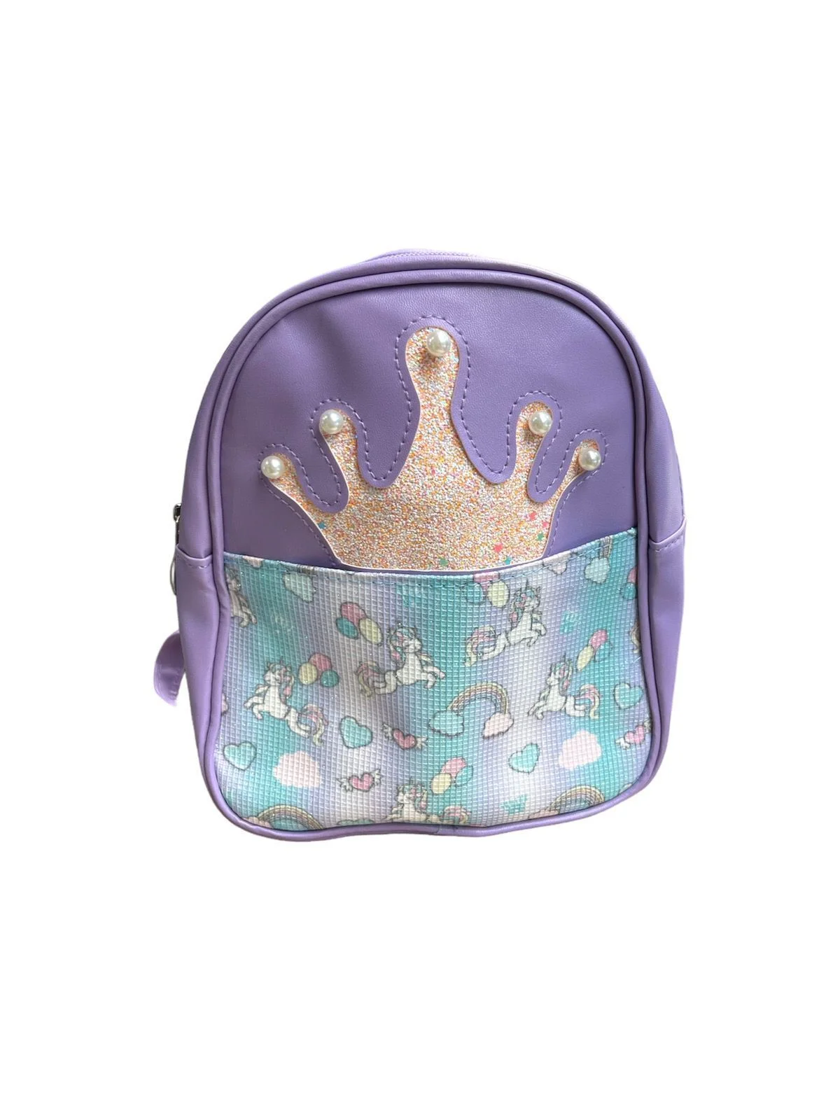 Φωτογραφία προϊόντος: Παιδικό backpack σακίδιο πλάτης μωβ στέμμα με προσαρμοζόμενα λουριά 23x23cm