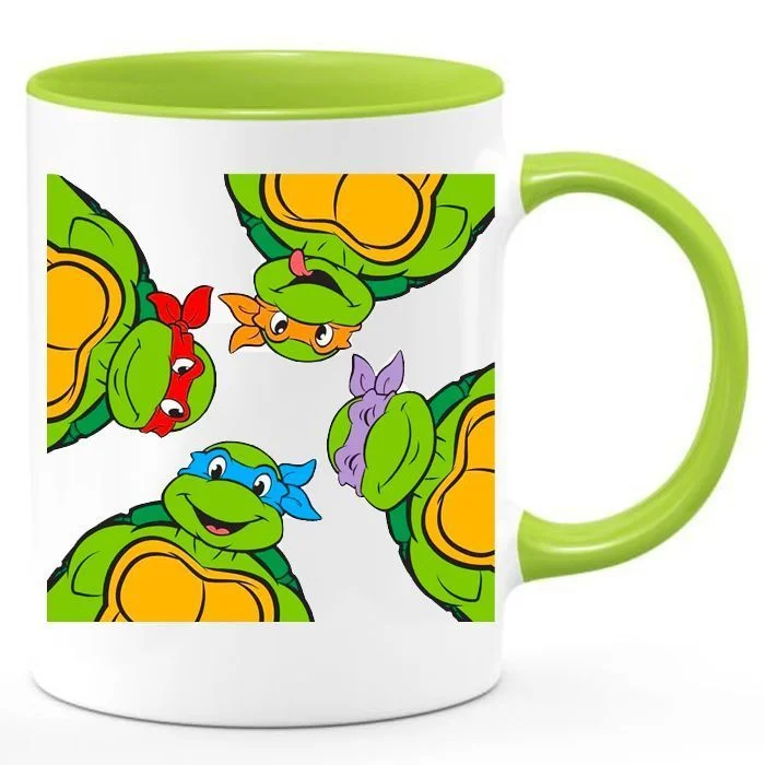Φωτογραφία προϊόντος: Ninja Turtles mug Τα Χελωνονιντζάκια κούπα no6 Κεραμική 330ml λευκή πράσινη