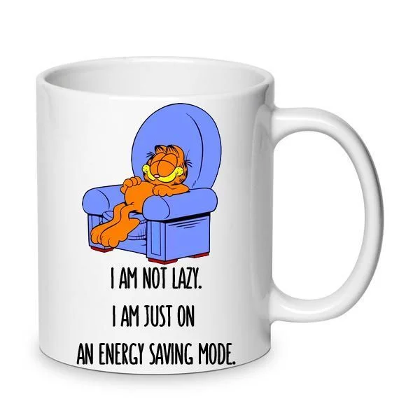 Φωτογραφία προϊόντος: Κούπα Γάτα Garfield Mug Κεραμική 330ml No14 λευκή αστεία χιομουριστική i am not lazy