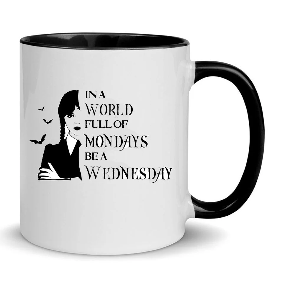 Φωτογραφία προϊόντος: Κούπα Wednesday Addams κεραμική no6 330ml λευκή μαύρη