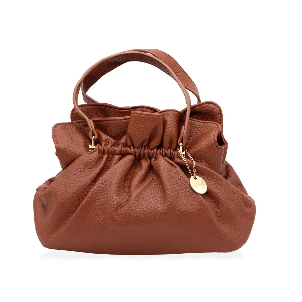Φωτογραφία προϊόντος: Ghetto Soft Leather Bucket Bag with Shoulder Strap | Elegant Everyday Handbag BROWN