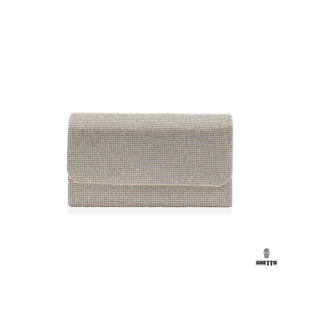 Φωτογραφία προϊόντος: Ghetto Crystal Envelope Clutch with Chain Strap | Elegant Evening Bag Gold