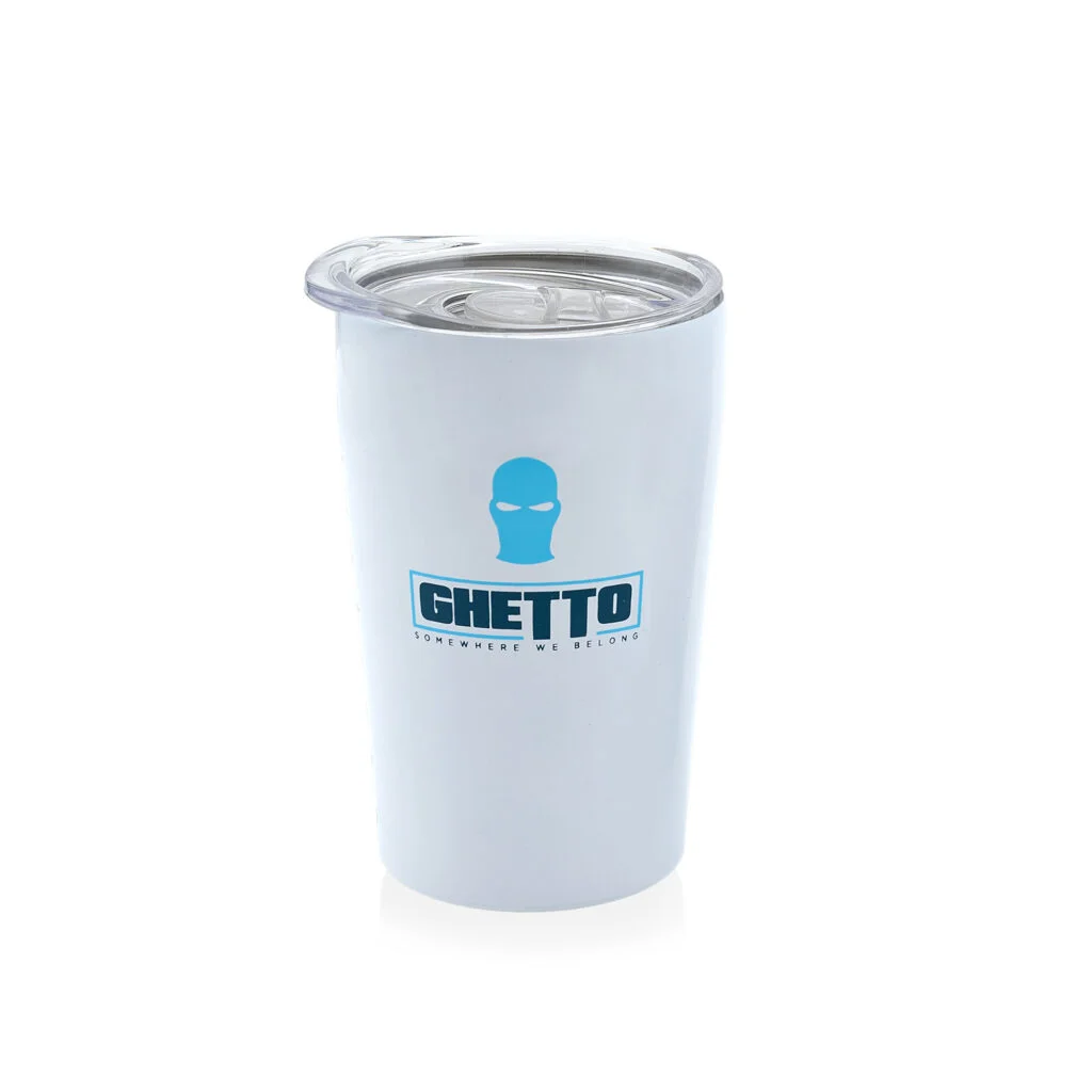 Φωτογραφία προϊόντος: Ghetto White Stainless Steel Cup 380ml | Mask Logo Thermal Tumbler Blue
