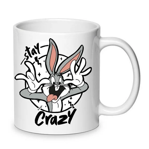 Φωτογραφία προϊόντος: Bugs Bunny mug Μπακς Μπάννυ κούπα no7 κεραμική 330ml λευκή Stay crazy
