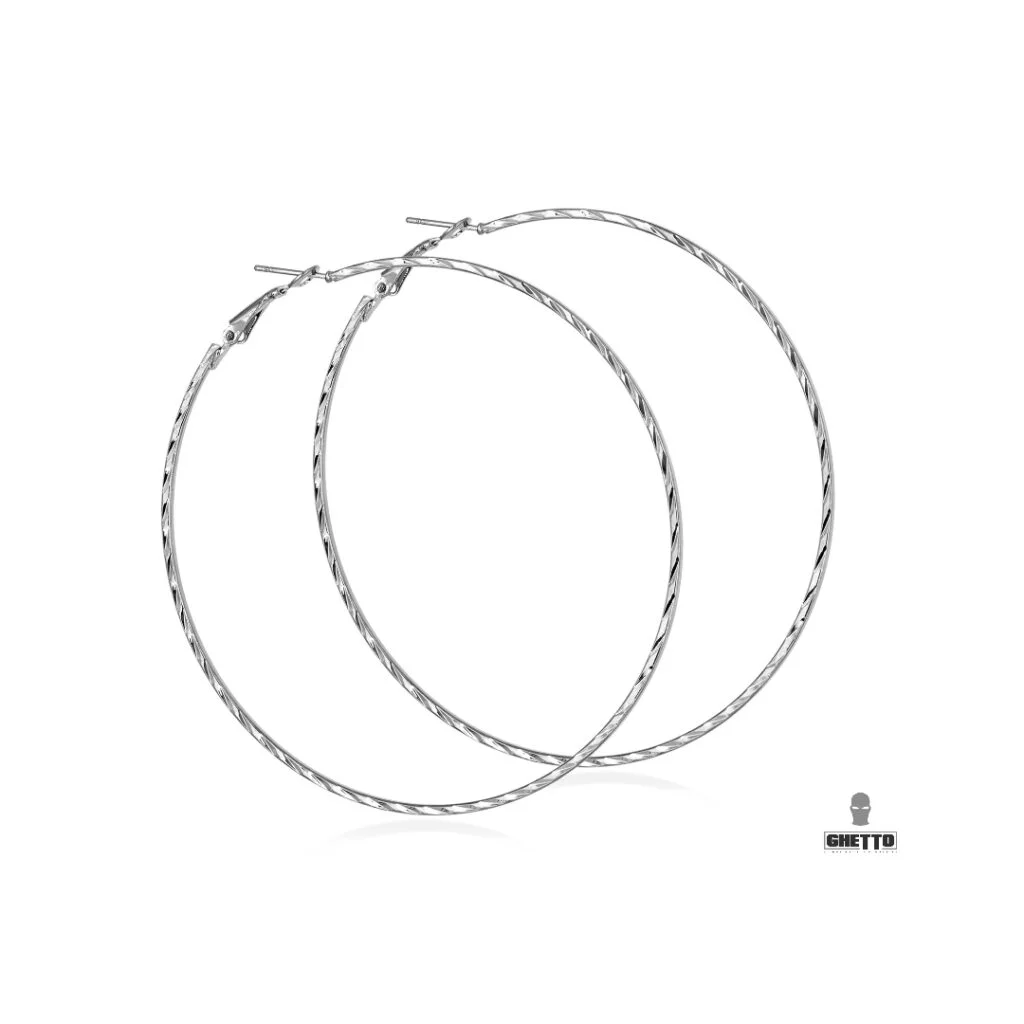 Φωτογραφία προϊόντος: Ghetto Big Circle Hoop Earrings Stainless Steel Silver