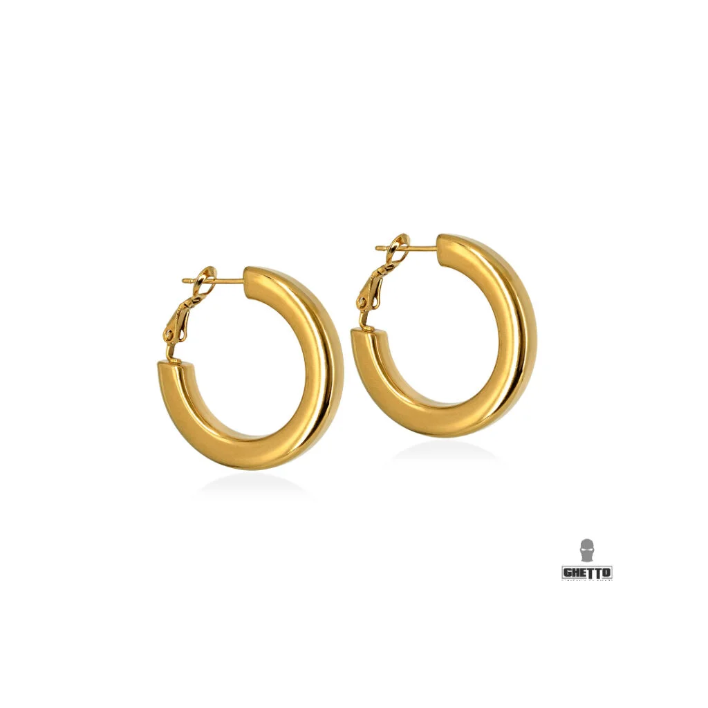 Φωτογραφία προϊόντος: Ghetto New Style Gold Hoop Earrings Stainless Steel
