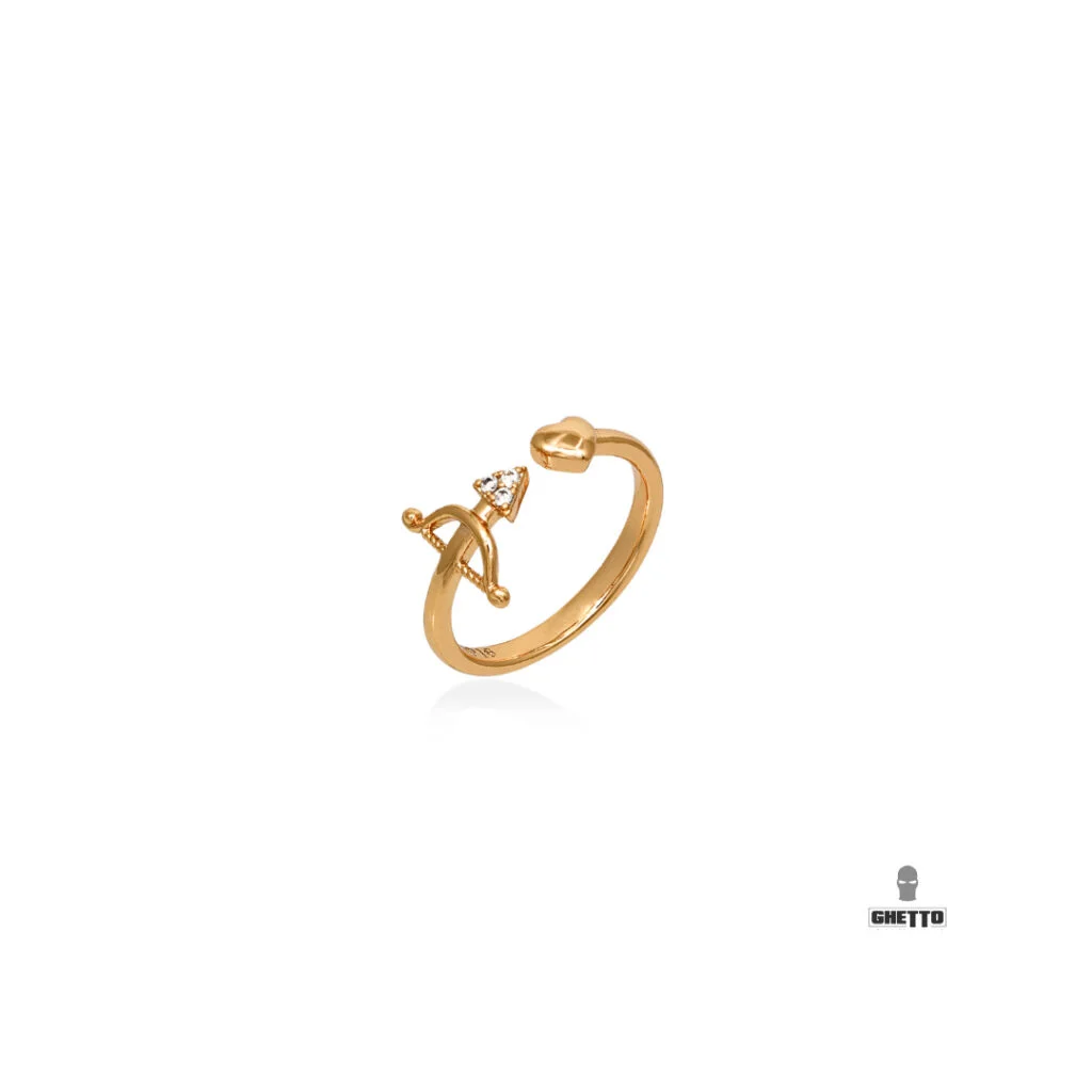Φωτογραφία προϊόντος: Ghetto Open Arrow Heart Stainless Steel Ring