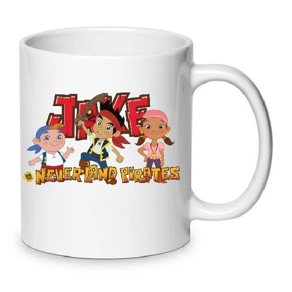 Φωτογραφία προϊόντος: Jake Pirate Ο Τζέικ και οι πειρατές της χώρας του Ποτέ κούπα no2 λευκή κεραμική 330ml